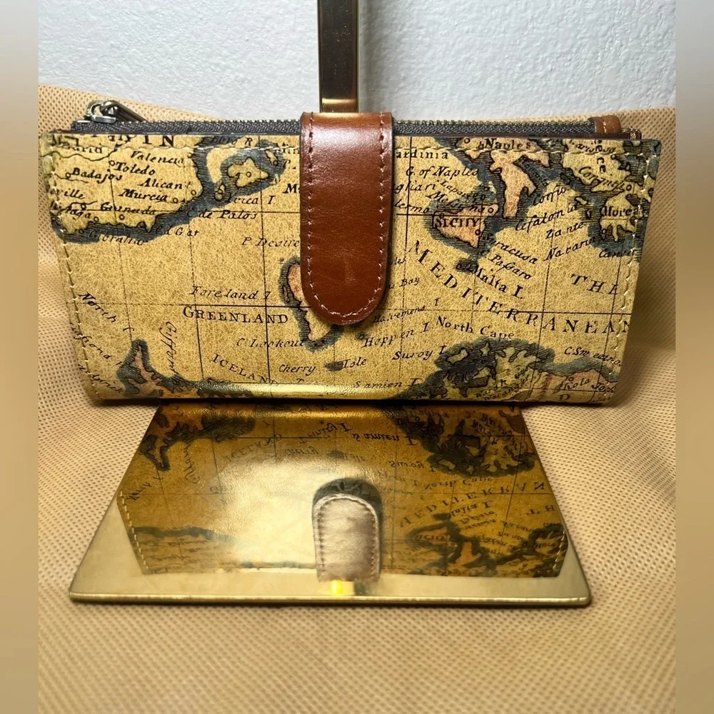 NWT Patricia Nash Leather Nazari Wallet- European Map - Picture 1 of 7